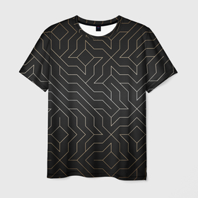 Мужская футболка 3D с принтом Black gold   Узоры в Санкт-Петербурге, 100% полиэфир | прямой крой, круглый вырез горловины, длина до линии бедер | 