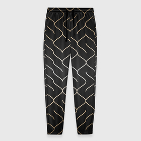 Мужские брюки 3D с принтом Black Gold   Лабиринт в Тюмени, 100% полиэстер | манжеты по низу, эластичный пояс регулируется шнурком, по бокам два кармана без застежек, внутренняя часть кармана из мелкой сетки | 