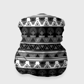 Бандана-труба 3D с принтом Черно белый скандинавский орнамент в Белгороде, 100% полиэстер, ткань с особыми свойствами — Activecool | плотность 150‒180 г/м2; хорошо тянется, но сохраняет форму | 