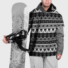 Накидка на куртку 3D с принтом Черно белый скандинавский орнамент в Курске, 100% полиэстер |  | 