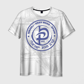 Мужская футболка 3D с принтом Krav maga   tactical defense system emblem в Санкт-Петербурге, 100% полиэфир | прямой крой, круглый вырез горловины, длина до линии бедер | 