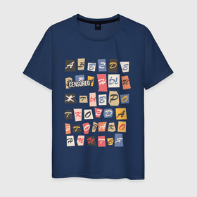 Мужская футболка хлопок с принтом New alphabet в Белгороде, 100% хлопок | прямой крой, круглый вырез горловины, длина до линии бедер, слегка спущенное плечо. | 