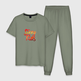 Мужская пижама хлопок с принтом Circus  Stray Kids , 100% хлопок | брюки и футболка прямого кроя, без карманов, на брюках мягкая резинка на поясе и по низу штанин
 | Тематика изображения на принте: 