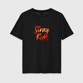 Женская футболка хлопок Oversize с принтом Circus  Stray Kids , 100% хлопок | свободный крой, круглый ворот, спущенный рукав, длина до линии бедер
 | 