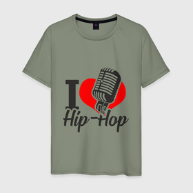 Мужская футболка хлопок с принтом Love Hip Hop в Новосибирске, 100% хлопок | прямой крой, круглый вырез горловины, длина до линии бедер, слегка спущенное плечо. | 