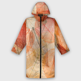 Мужской дождевик 3D с принтом Осенние прозрачные листья в Курске,  |  | Тематика изображения на принте: 