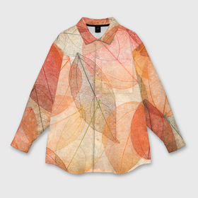 Мужская рубашка oversize 3D с принтом Осенние прозрачные листья в Курске,  |  | 