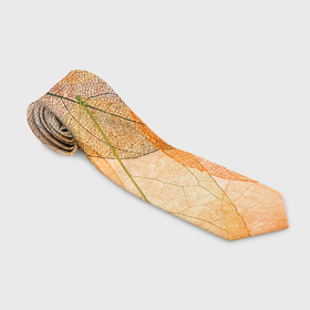Галстук 3D с принтом Осенние прозрачные листья в Курске, 100% полиэстер | Длина 148 см; Плотность 150-180 г/м2 | Тематика изображения на принте: 
