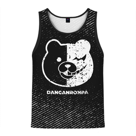 Мужская майка 3D с принтом Danganronpa с потертостями на темном фоне в городе Новоалтайск, 100% полиэстер | круглая горловина, приталенный силуэт, длина до линии бедра. Пройма и горловина окантованы тонкой бейкой | 