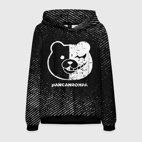 Мужская толстовка 3D с принтом Danganronpa с потертостями на темном фоне в городе Новоалтайск, 100% полиэстер | двухслойный капюшон со шнурком для регулировки, мягкие манжеты на рукавах и по низу толстовки, спереди карман-кенгуру с мягким внутренним слоем. | 