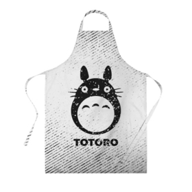 Фартук 3D с принтом Totoro с потертостями на светлом фоне в городе Новоалтайск, 100% полиэстер | общий размер — 65 х 85 см, ширина нагрудника — 26 см, горловина — 53 см, длина завязок — 54 см, общий обхват в поясе — 173 см. Принт на завязках и на горловине наносится с двух сторон, на основной части фартука — только с внешней стороны | 