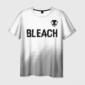 Мужская футболка 3D с принтом Bleach glitch на светлом фоне: символ сверху в Санкт-Петербурге, 100% полиэфир | прямой крой, круглый вырез горловины, длина до линии бедер | Тематика изображения на принте: 