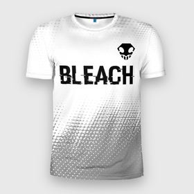Мужская футболка 3D Slim с принтом Bleach glitch на светлом фоне: символ сверху в Санкт-Петербурге, 100% полиэстер с улучшенными характеристиками | приталенный силуэт, круглая горловина, широкие плечи, сужается к линии бедра | Тематика изображения на принте: 
