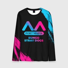 Мужской лонгслив 3D с принтом Bungo Stray Dogs   neon gradient в Санкт-Петербурге, 100% полиэстер | длинные рукава, круглый вырез горловины, полуприлегающий силуэт | 