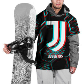 Накидка на куртку 3D с принтом Juventus FC в стиле glitch на темном фоне в Екатеринбурге, 100% полиэстер |  | Тематика изображения на принте: 