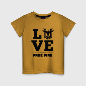 Детская футболка хлопок с принтом Free Fire love classic в Белгороде, 100% хлопок | круглый вырез горловины, полуприлегающий силуэт, длина до линии бедер | 