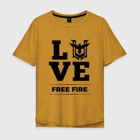 Мужская футболка хлопок Oversize с принтом Free Fire love classic , 100% хлопок | свободный крой, круглый ворот, “спинка” длиннее передней части | 
