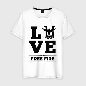 Мужская футболка хлопок с принтом Free Fire love classic в Кировске, 100% хлопок | прямой крой, круглый вырез горловины, длина до линии бедер, слегка спущенное плечо. | 