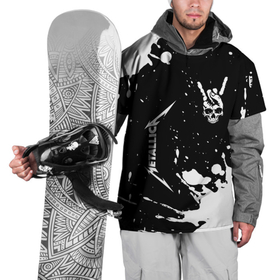 Накидка на куртку 3D с принтом Metallica и рок символ на темном фоне в Курске, 100% полиэстер |  | 