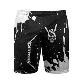 Мужские шорты спортивные с принтом Metallica и рок символ на темном фоне в Курске,  |  | 