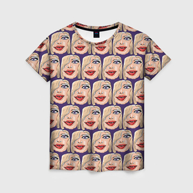 Женская футболка 3D с принтом Мадонна портрет паттерн в Белгороде, 100% полиэфир ( синтетическое хлопкоподобное полотно) | прямой крой, круглый вырез горловины, длина до линии бедер | 