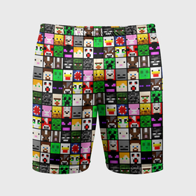 Мужские шорты спортивные с принтом Minecraft characters в Курске,  |  | 