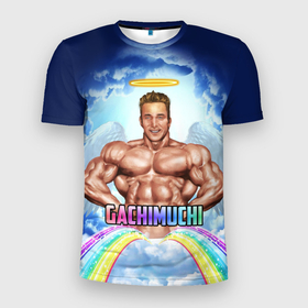 Мужская футболка 3D Slim с принтом Гачимучи мем , 100% полиэстер с улучшенными характеристиками | приталенный силуэт, круглая горловина, широкие плечи, сужается к линии бедра | 