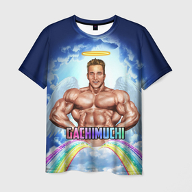 Мужская футболка 3D с принтом Гачимучи мем в Петрозаводске, 100% полиэфир | прямой крой, круглый вырез горловины, длина до линии бедер | 