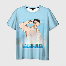 Мужская футболка 3D с принтом Гачимучи: Gachimuchi в Тюмени, 100% полиэфир | прямой крой, круглый вырез горловины, длина до линии бедер | Тематика изображения на принте: 