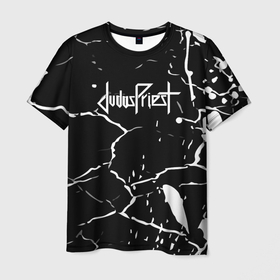 Мужская футболка 3D с принтом Judas Priest музыка лед лодони в Курске, 100% полиэфир | прямой крой, круглый вырез горловины, длина до линии бедер | 