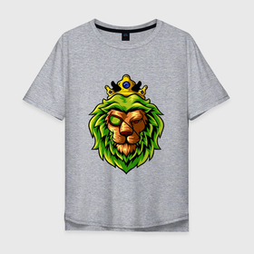 Мужская футболка хлопок Oversize с принтом Одноглазый львёнок в Кировске, 100% хлопок | свободный крой, круглый ворот, “спинка” длиннее передней части | 