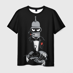 Мужская футболка 3D с принтом The Bender , 100% полиэфир | прямой крой, круглый вырез горловины, длина до линии бедер | 