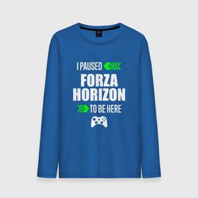 Мужской лонгслив хлопок с принтом I paused Forza Horizon to be here с зелеными стрелками в Курске, 100% хлопок |  | 