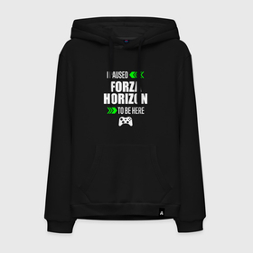 Мужская толстовка хлопок с принтом I paused Forza Horizon to be here с зелеными стрелками , френч-терри, мягкий теплый начес внутри (100% хлопок) | карман-кенгуру, эластичные манжеты и нижняя кромка, капюшон с подкладом и шнурком | 