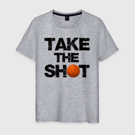 Мужская футболка хлопок с принтом Сделай выстрел баскетбольным мячом в Белгороде, 100% хлопок | прямой крой, круглый вырез горловины, длина до линии бедер, слегка спущенное плечо. | 