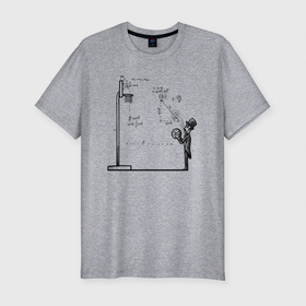 Мужская футболка хлопок Slim с принтом Физика баскетбола джентльмен в Петрозаводске, 92% хлопок, 8% лайкра | приталенный силуэт, круглый вырез ворота, длина до линии бедра, короткий рукав | 