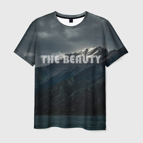 Мужская футболка 3D с принтом Красивые Горы в Белгороде, 100% полиэфир | прямой крой, круглый вырез горловины, длина до линии бедер | 