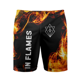 Мужские шорты спортивные с принтом In Flames и пылающий огонь ,  |  | 