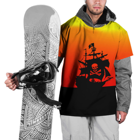 Накидка на куртку 3D с принтом Пиратский корабль на закате в Курске, 100% полиэстер |  | Тематика изображения на принте: 