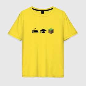 Мужская футболка хлопок Oversize с принтом Для любителей играть в Minecraft в Курске, 100% хлопок | свободный крой, круглый ворот, “спинка” длиннее передней части | 