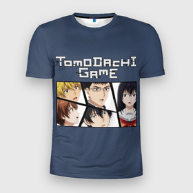 Мужская футболка 3D Slim с принтом Tomodachi Game   игра друзей в Тюмени, 100% полиэстер с улучшенными характеристиками | приталенный силуэт, круглая горловина, широкие плечи, сужается к линии бедра | 