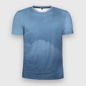 Мужская футболка 3D Slim с принтом Облачные разводы в Санкт-Петербурге, 100% полиэстер с улучшенными характеристиками | приталенный силуэт, круглая горловина, широкие плечи, сужается к линии бедра | Тематика изображения на принте: 