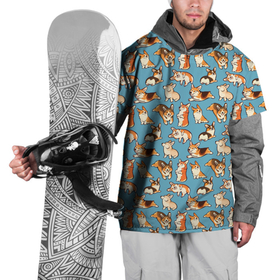 Накидка на куртку 3D с принтом Щенки корги паттерн в Тюмени, 100% полиэстер |  | 