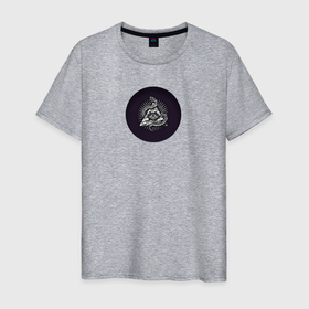 Мужская футболка хлопок с принтом Иллюминаты   пирамида, глаз, змея , 100% хлопок | прямой крой, круглый вырез горловины, длина до линии бедер, слегка спущенное плечо. | 