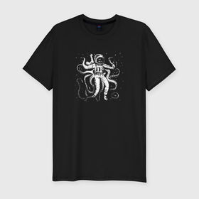 Мужская футболка хлопок Slim с принтом Octopusnaut в Екатеринбурге, 92% хлопок, 8% лайкра | приталенный силуэт, круглый вырез ворота, длина до линии бедра, короткий рукав | 