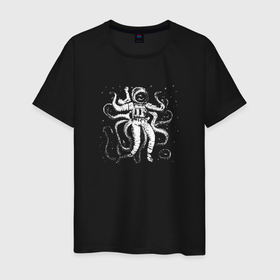 Мужская футболка хлопок с принтом Octopusnaut , 100% хлопок | прямой крой, круглый вырез горловины, длина до линии бедер, слегка спущенное плечо. | 
