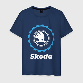Мужская футболка хлопок с принтом Skoda в стиле Top Gear в Петрозаводске, 100% хлопок | прямой крой, круглый вырез горловины, длина до линии бедер, слегка спущенное плечо. | 