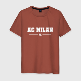 Мужская футболка хлопок с принтом AC Milan football club классика в Санкт-Петербурге, 100% хлопок | прямой крой, круглый вырез горловины, длина до линии бедер, слегка спущенное плечо. | Тематика изображения на принте: 