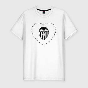 Мужская футболка хлопок Slim с принтом Лого Valencia в сердечке в Санкт-Петербурге, 92% хлопок, 8% лайкра | приталенный силуэт, круглый вырез ворота, длина до линии бедра, короткий рукав | 