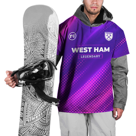 Накидка на куртку 3D с принтом West Ham legendary sport grunge , 100% полиэстер |  | 
